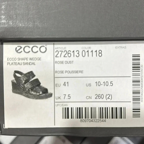 Ecco Shape Wedge Plateau Sandal Size 10-10.5 - Picture 7 of 7